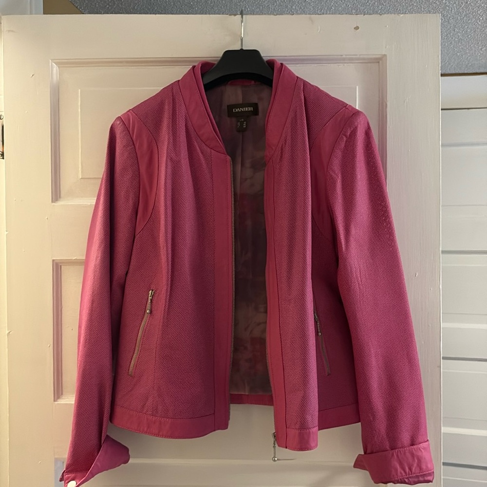 Danier Barbie pink leather jacket in EUC